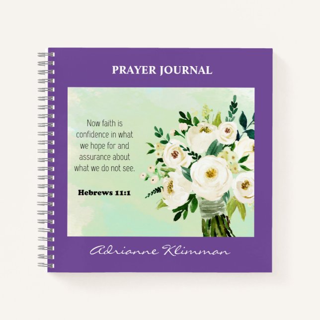 Personalisiert Bibelverse Blumengebet Journal Notizbuch (Vorderseite)