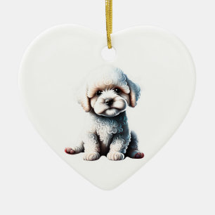 Personalisiert Bichon Frise Doppy Welpe Keramik Ornament