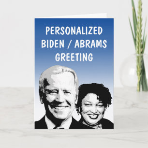 Personalisiert Biden Abrams 2020 Grußkarte Karte