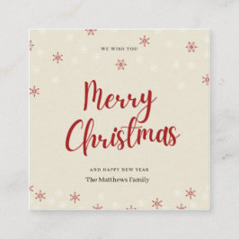 Personalisiert Biege Snowflake Frohe Weihnachten Begleitkarte