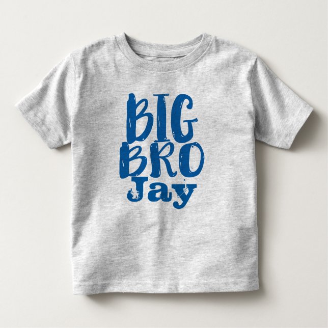 Personalisiert BIG BRO Blue Kleinkind T-shirt (Vorderseite)