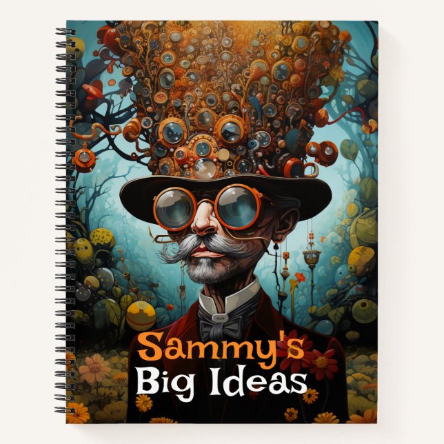 Personalisiert Big Ideas Steampunk Notizbuch (Vorderseite)