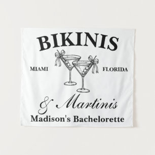 Personalisiert Bikinis & Martinis Junggeselinnen-A Wandteppich