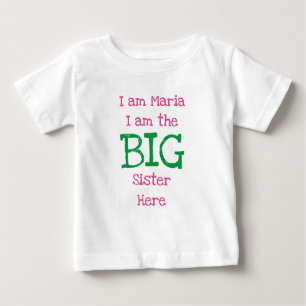 Personalisiert bin ich die große Schwester Baby T-shirt