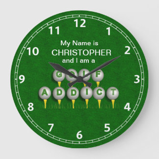 Personalisiert bin ich ein Golf-Süchtiger Große Wanduhr