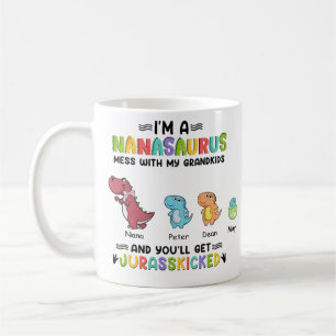 Personalisiert bin ich ein Nanasaurus bis zu 3 Kin Kaffeetasse