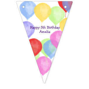 Personalisiert Birthday Balloon Party Wimpelkette