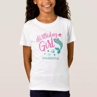 Personalisiert Birthday Girl Mermaid T - Shirt