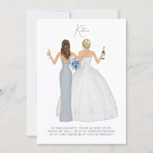 Personalisiert bist du meine Bridesmaid-Karte Einladung