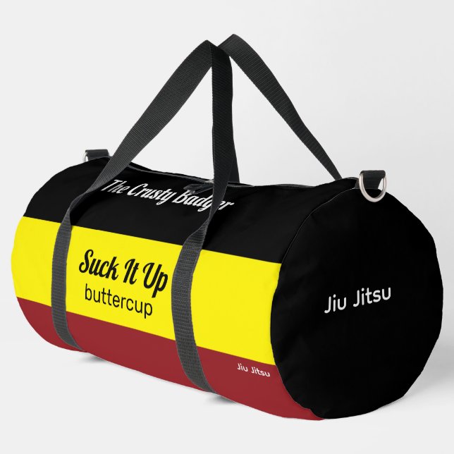 Personalisiert BJJ Jiu Jitsu Black Yellow Duffle Bag (Linke Ecke)