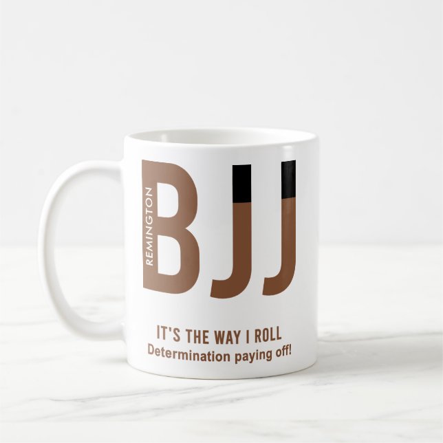 Personalisiert BJJ Jiu Jitsu Brown Belt Edition Kaffeetasse (Links)