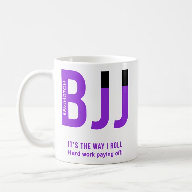 Personalisiert BJJ Jiu Jitsu Lila Belt Edition Kaffeetasse (Links)