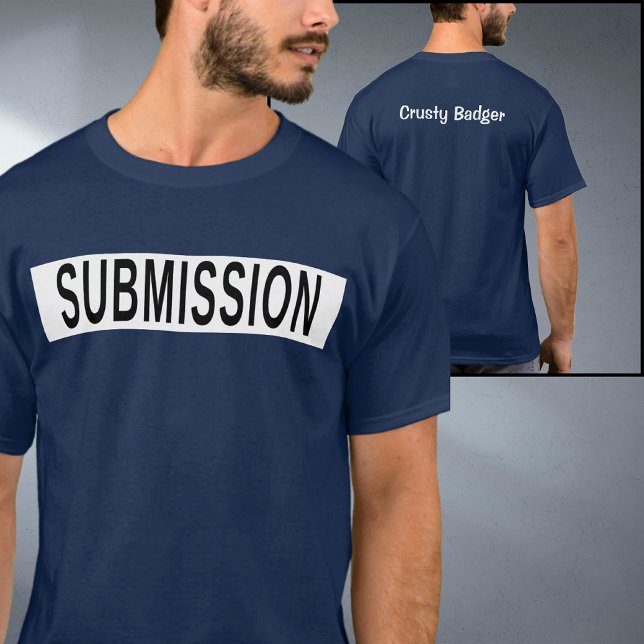 Personalisiert BJJ Jiu Jitsu Submission Blue T-Shirt (Personalized blue submission jiu jitsu t-shirt)