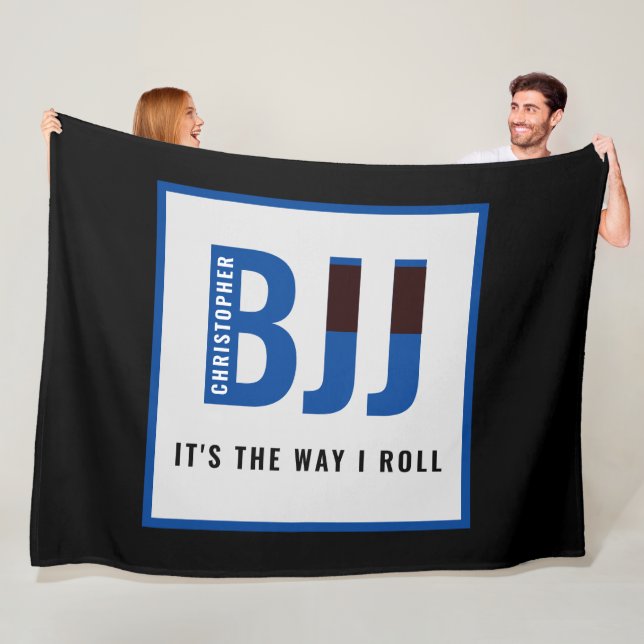 Personalisiert BJJ Jiu Jitsu Wettbewerb Blue Belt Fleecedecke (Beispiel)