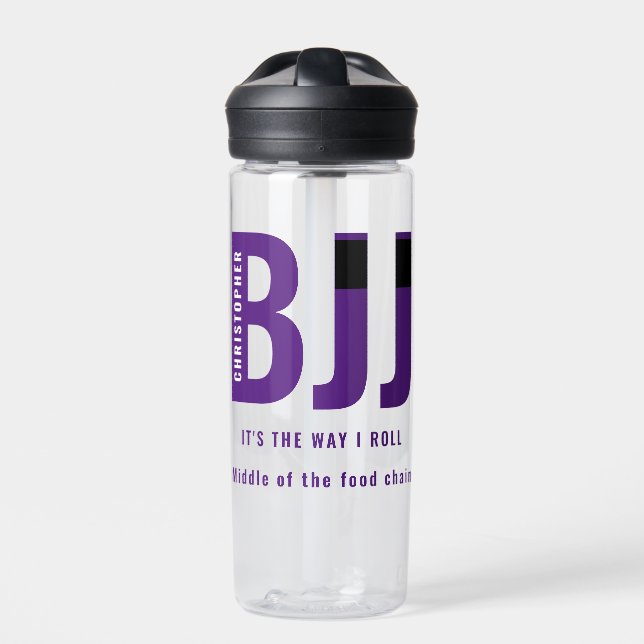 Personalisiert BJJ Way I Roll Jiu Jitsu Lila Belt Trinkflasche (Vorderseite)