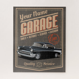 Personalisiert Black 1957 Chevy Garage Puzzle