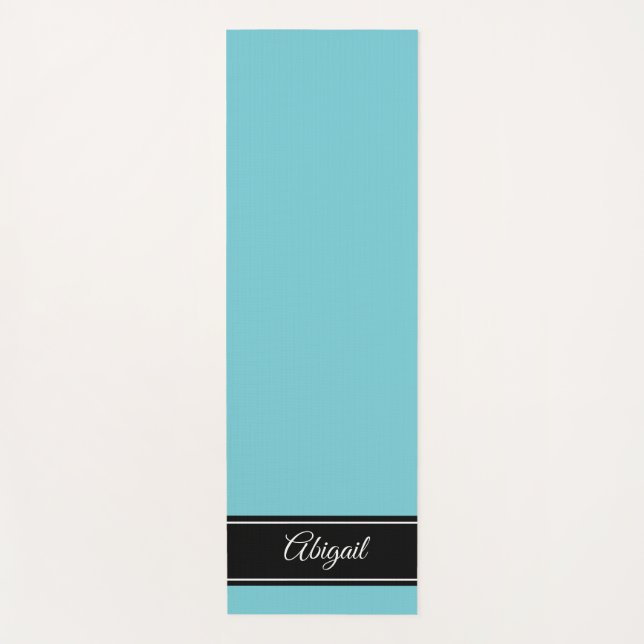 Personalisiert Black and Aqua Blue Zen Yoga Mat Yogamatte (Vorderseite)