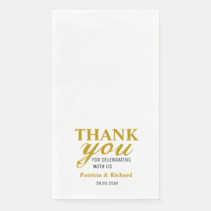 Personalisiert Black and Gold Hochzeit Vielen Dank Serviette
