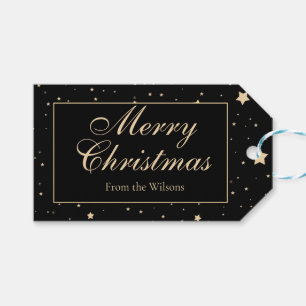 Personalisiert Black and Gold Staright Weihnachten Geschenkanhänger