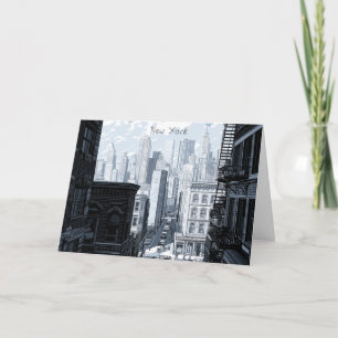 Personalisiert Black and White New York NYC-Karte Feiertagskarte