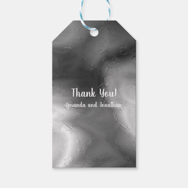 Personalisiert Black and White Wedding Danke Gif Geschenkanhänger (Vorderseite)