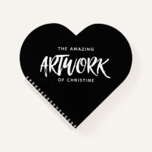 Personalisiert Black Artist Heart Sketchbook