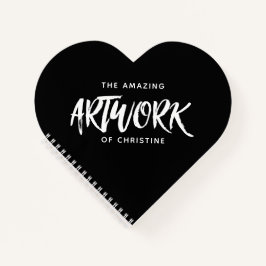 Personalisiert Black Artist Heart Sketchbook Notizbuch