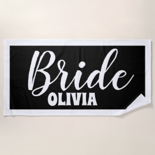Personalisiert Black Bachelorette Bride Strandtuch