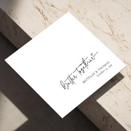 Personalisiert Black 'Better Together' White Weddi Serviette