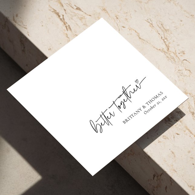 Personalisiert Black 'Better Together' White Weddi Serviette (Personalized Black 'Better Together' White Wedding Napkins)