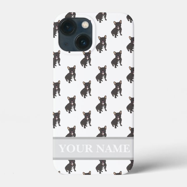 Personalisiert Black Brindle Frenchie Dog Case-Mate iPhone Hülle (Rückseite)