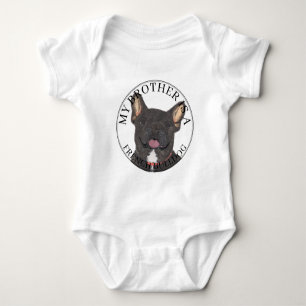 Personalisiert Black Brindle White French Bulldog Baby Strampler