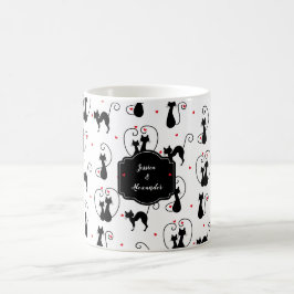 Personalisiert Black Cat Liebe Kaffeetasse