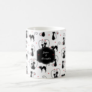 Personalisiert Black Cat Liebe Kaffeetasse