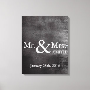 Personalisiert Black Chalkboard Wedbook Leinwanddruck