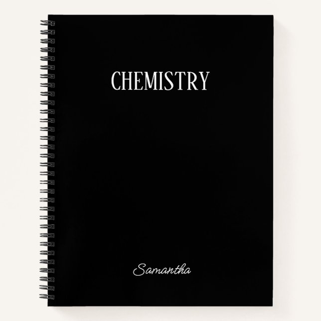 Personalisiert Black Chemie Subject Notebook Notizbuch (Vorderseite)