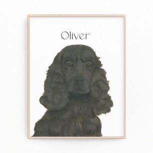 Personalisiert Black Cocker Spanische Kunst Fotodruck