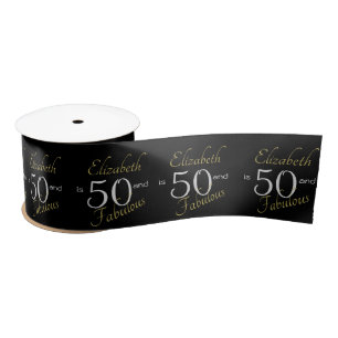 Personalisiert Black Gold 50 und fabelhaft Satinband