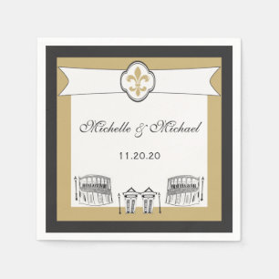 Personalisiert Black Gold Quarter Szene Serviette