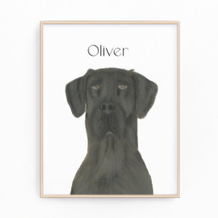 Personalisiert Black Great Dane Art Fotodruck