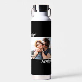 Personalisiert Black Grunge You Rock My World Foto Trinkflasche