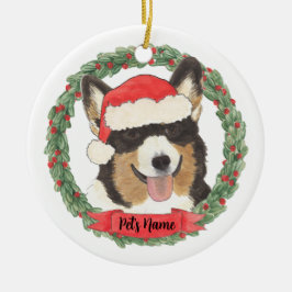 Personalisiert Black Headed Tricolor Corgi Keramik Ornament