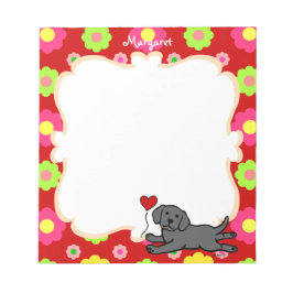 Personalisiert Black Labrador Puppy Notizblock