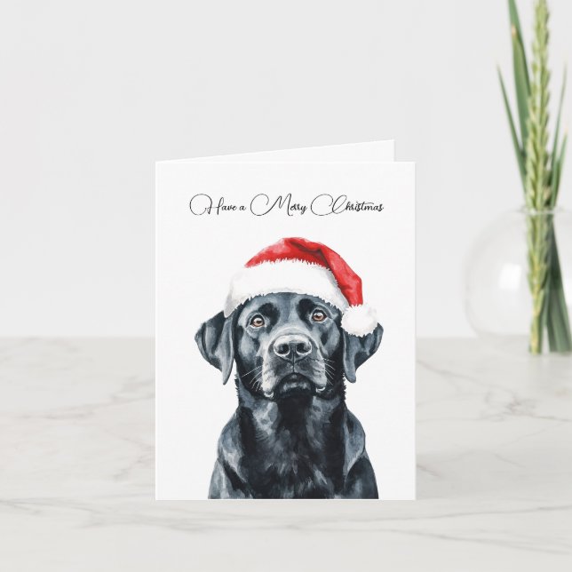 Personalisiert Black Labrador Weihnachtskarte Dankeskarte (Vorderseite)