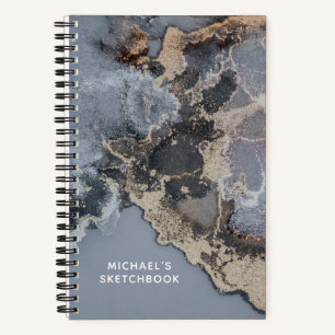 Personalisiert Black Marble Artist Sketchbook  Notizbuch