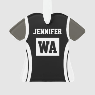 Personalisiert Black Netball Unifom Dunkle Haut Ornament