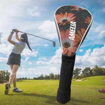 Personalisiert Black Orange Bloral Mit Monogramm