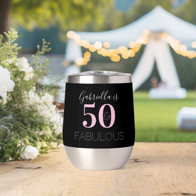 Personalisiert Black Pink 50. Geburtstagsparty Gef (Hochzeit (gedreht))