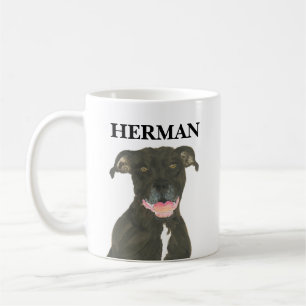 Personalisiert Black Pitbull Staffy Dog Kaffeetasse