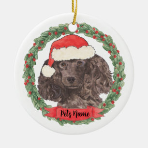 Personalisiert Black Poodle Keramik Ornament